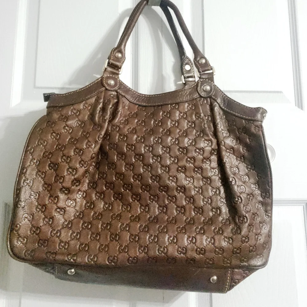 Gucci Vintage leather tote large shoulder Bag - Picture 8 of 12